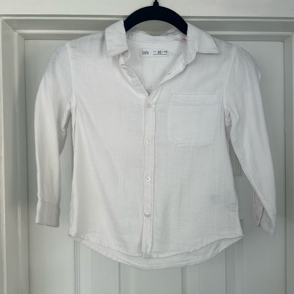 ZARA Boys Button Down White Shirt